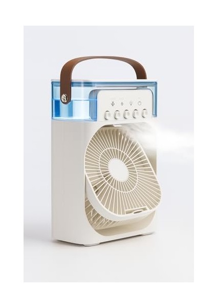 Soğutmalı Vantilatör - Siyah - 7 Renk LED Işıklı Mini Hava Soğutucu, Buharlı Nemlendirici, Parfüm Hazneli, Zaman Ayarlı, Taşınabilir USB Fan (Ev & Ofis Için) fiyatları