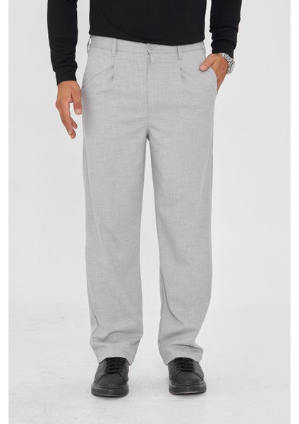 Erkek Pileli Baggy Bez Ayağı Kumaş Şık Pantolon fiyatları