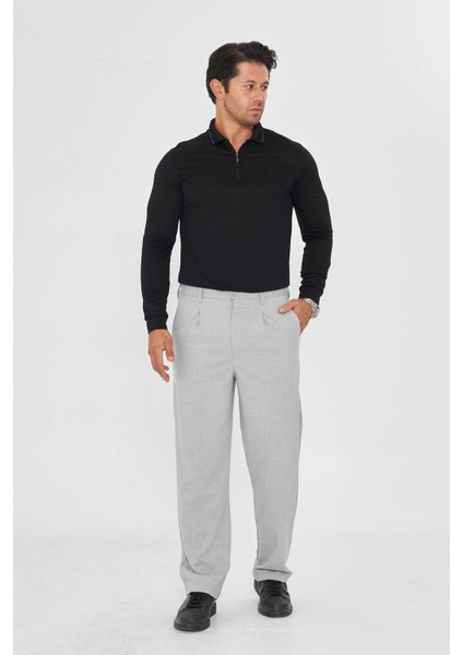 Erkek Pileli Baggy Bez Ayağı Kumaş Şık Pantolon modelleri