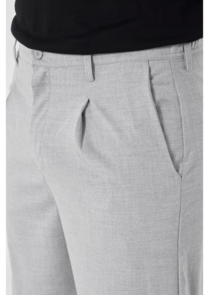 Erkek Pileli Baggy Bez Ayağı Kumaş Şık Pantolon fırsatları