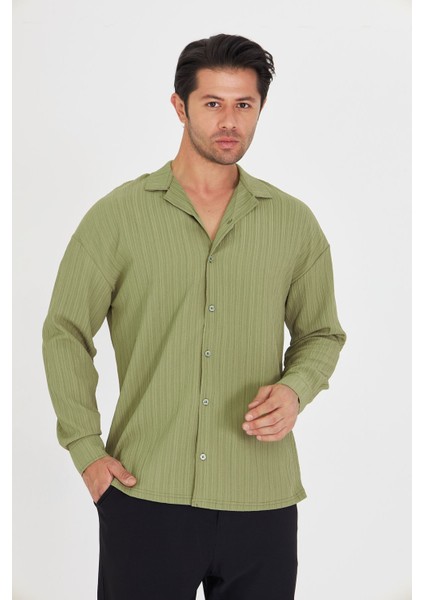 Erkek Düşük Omuz Bürümcük Desen Oversize Apaç Uzun Kol Yaka Gömlek fiyatları