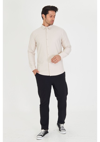 Erkek Uzun Kol Pike Kumaş Dik Yaka Günlük Kullanıma Uygun Slim Klasik Gömlek indirimleri