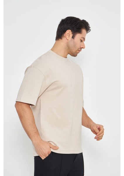 Erkek Bisiklet Yaka Oversize 2 Ip T-Shirt fırsatları