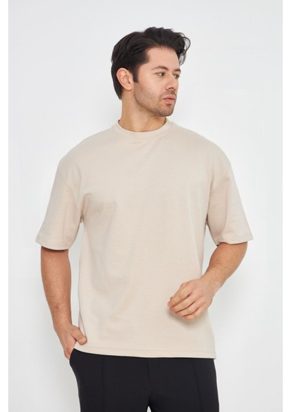 Erkek Bisiklet Yaka Oversize 2 Ip T-Shirt indirimleri