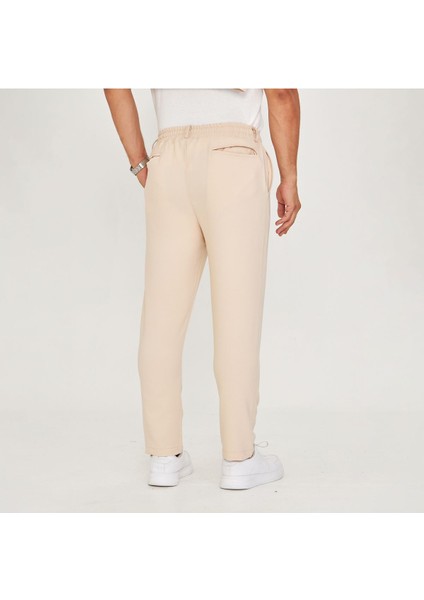 Erkek Bel Kemerli Bağcıklı Düz Paça Dabıl Kumaş Klasik Pantolon fırsatları