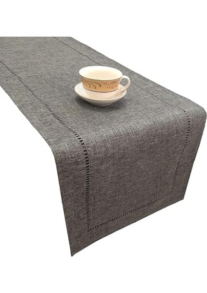Masa Örtüsü, 32X180CM Rustik Çiftlik Evi Gri Masa Örtüsü, Günlük Kullanım Polyester Masa Örtüsü, Dekoratif Masa Örtüsü Çiftlik Evi Tarzı, Günlük Yemek, Düğün, Parti, Tatil Evi Için modelleri