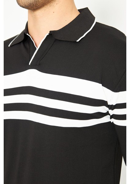 Erkek Gömlek Yaka Göğüs Çizgili Triko Kazak fırsatları