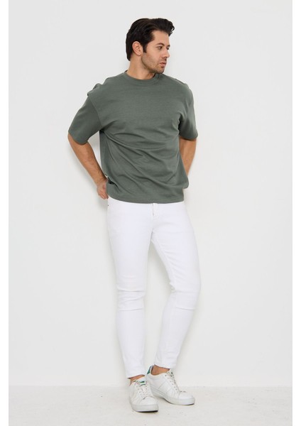 Erkek Bisiklet Yaka Oversize 2 Ip T-Shirt