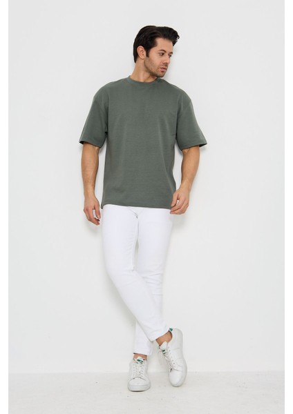 Erkek Bisiklet Yaka Oversize 2 Ip T-Shirt fırsatları