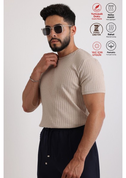Erkek Fitilli Zinox Kumaş Tişört – Yumuşak Dokulu Basic Tişört fiyatları