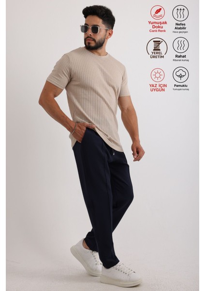 Erkek Fitilli Zinox Kumaş Tişört – Yumuşak Dokulu Basic Tişört indirimleri