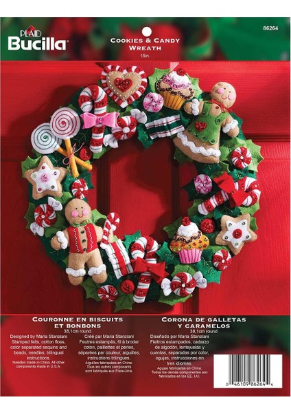 Bucilla Keçe Uygulama Seti, 38,1 Cm, Yuvarlak, 86264 Cookies & Candy