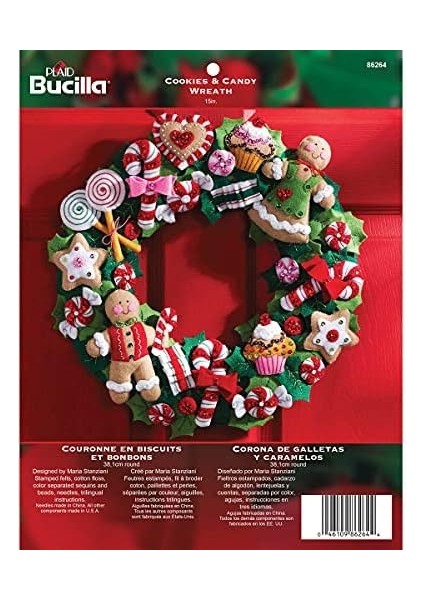 Bucilla Keçe Uygulama Seti, 38,1 Cm, Yuvarlak, 86264 Cookies & Candy modelleri