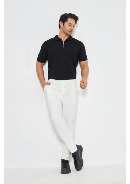 Erkek Yazlık Rahat ve Trend Polo Yaka ve Dikey Fermuarlı Klasik Kısa Kollu Kazak indirimleri
