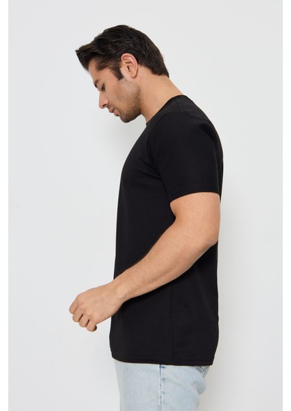 Erkek Sade Basic Bisiklet Yaka 2 Ip Rahat Ferah Dokulu Kumaş Günlük Kullanıma Uygun T-Shırt fırsatları