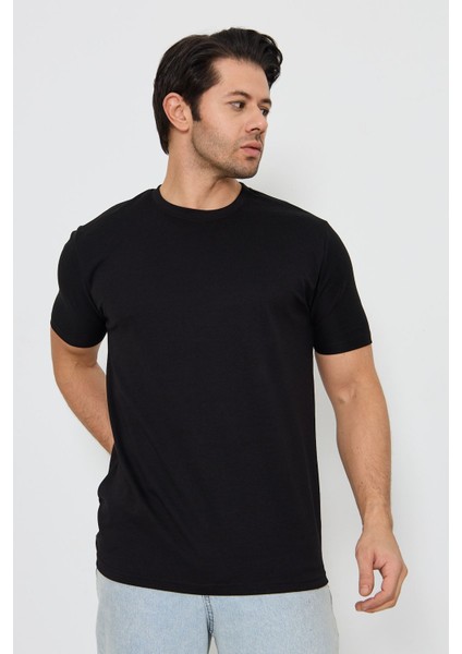 Erkek Sade Basic Bisiklet Yaka 2 Ip Rahat Ferah Dokulu Kumaş Günlük Kullanıma Uygun T-Shırt indirimleri
