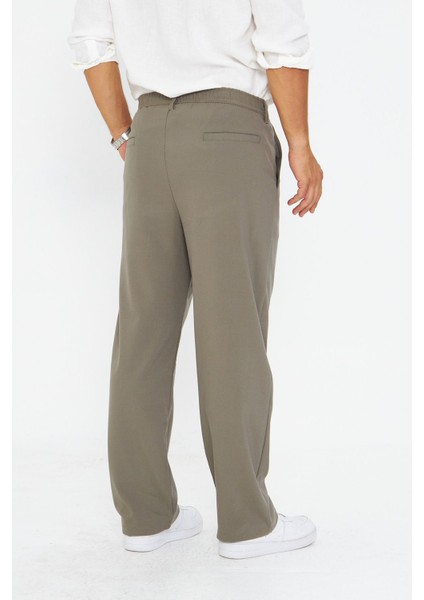 Erkek Pileli Baggy Bez Ayağı Kumaş Şık Pantolon indirimleri