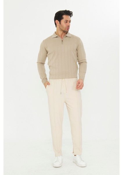 Erkek Çımalı Yandan Cepli Lastikli Bağcıklı Paça Fermuarlı Kullanışlı Slim Fit Jogger modelleri