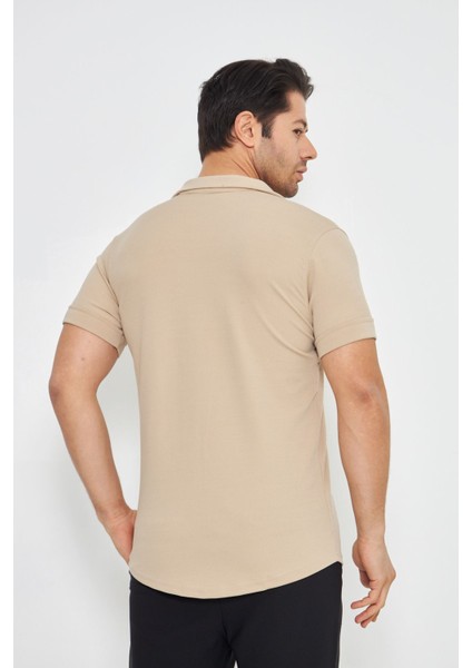 Erkek Örme Kumaş Düğmeli Apaçi Yaka Şık Crep Desen Günlük Kullanıma Uygun Kısa Kol Gömlek fırsatları