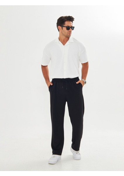 Erkek Baggy Krep Kumaş Bağcıklı Pantolon indirimleri