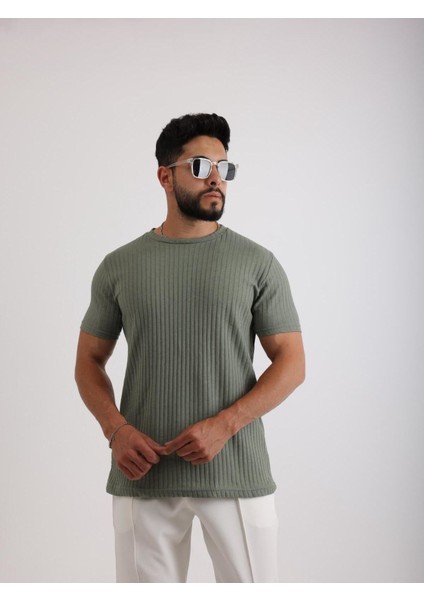 Kumaş Basic Kendinden Desenli T-Shirt fiyatları