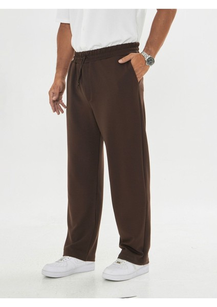 Erkek Baggy Krep Kumaş Bağcıklı Pantolon
