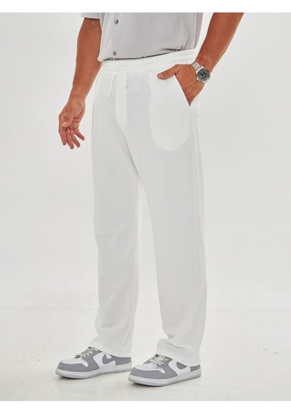 Erkek Baggy Krep Kumaş Bağcıklı Pantolon modelleri