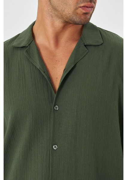 Erkek Keten Apaş Yaka Kısa Kol Gömlek - Şort Takım indirimleri