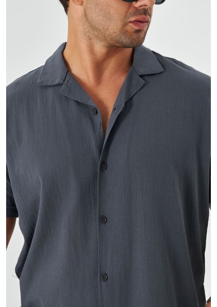 Erkek Keten Apaş Yaka Kısa Kol Gömlek - Şort Takım modelleri