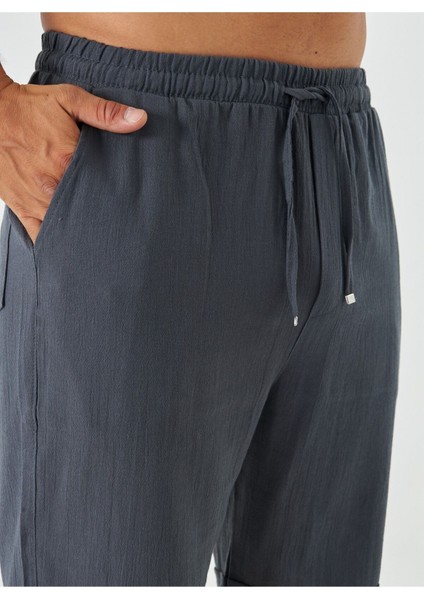 Erkek Keten Apaş Yaka Kısa Kol Gömlek - Şort Takım fırsatları