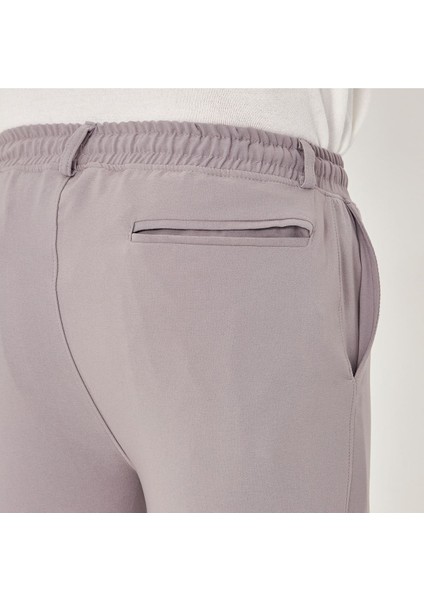 Erkek Bel Kemerli Bağcıklı Düz Paça Dabıl Kumaş Klasik Pantolon