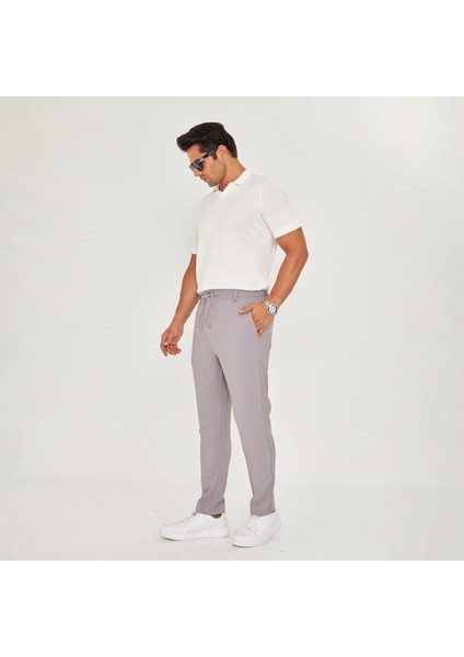 Erkek Bel Kemerli Bağcıklı Düz Paça Dabıl Kumaş Klasik Pantolon fiyatları