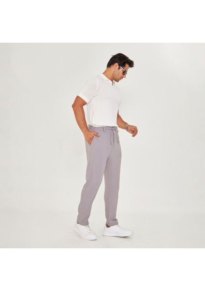 Erkek Bel Kemerli Bağcıklı Düz Paça Dabıl Kumaş Klasik Pantolon fırsatları