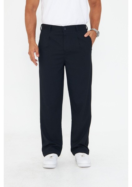 Erkek Pileli Baggy Bez Ayağı Kumaş Şık Pantolon fiyatları