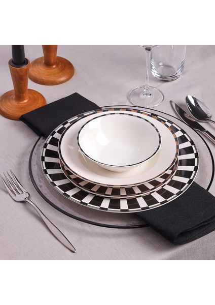 Aries Siyah 24 Parça Yemek Takımı