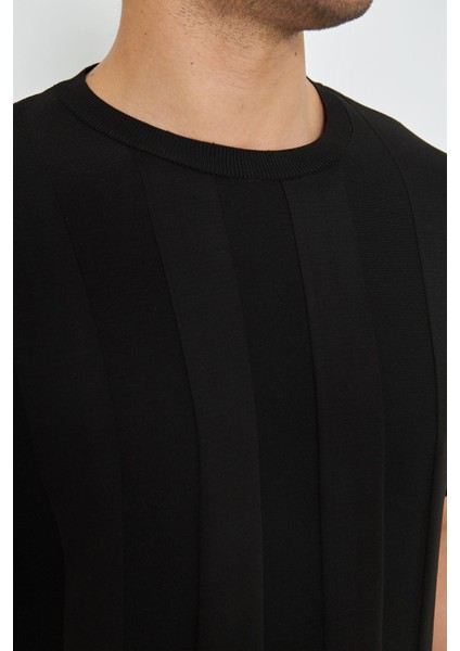 Erkek Kısa Kollu Bisiklet Yaka Düz Kabartma Desen Yaza Uygun ve Günlük Kullanıma Şık Rahat Triko fiyatları