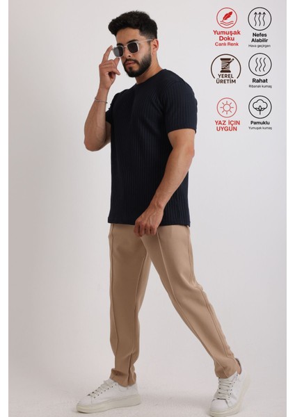 3'lü Erkek Fitilli Zinox Kumaş Kazak – Yumuşak Dokulu Kısa Kol Basic Kazak fırsatları