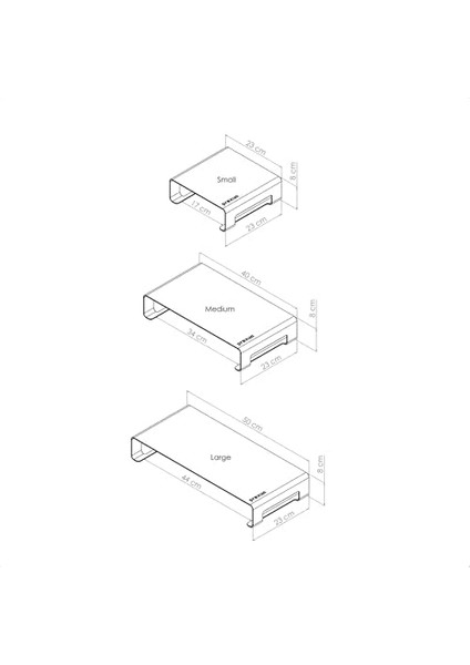 Prexua Riser Masaüstü Monitör Standı - Monitör Yükseltici (Siyah, Large)