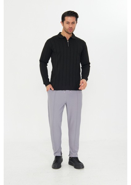 Erkek Polo Yaka Uzun Kol Yarım Fermuarlı Klasik Düz Günlük Kullanıma Uygun Triko modelleri