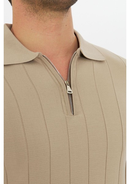 Erkek Polo Yaka Uzun Kol Yarım Fermuarlı Klasik Düz Günlük Kullanıma Uygun Triko fiyatları