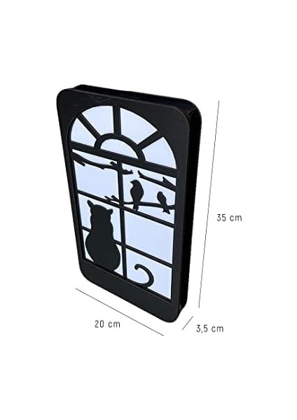 LED Işıklı Kedi Desenli Ahşap Dekor fiyatları