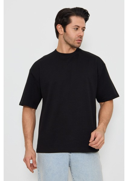 Erkek Bisiklet Yaka Oversize 2 Ip T-Shirt