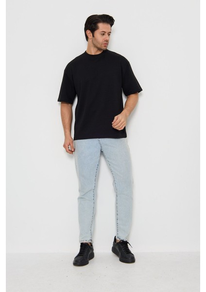 Erkek Bisiklet Yaka Oversize 2 Ip T-Shirt modelleri