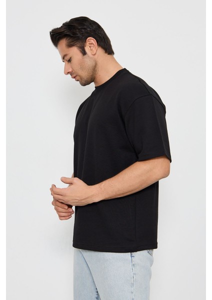 Erkek Bisiklet Yaka Oversize 2 Ip T-Shirt indirimleri