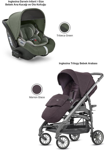 Trilogy Tek El ile Açılan Çift Yön Bebek Arabası ve Darwin Ana Kucağı Hediyeli fiyatları