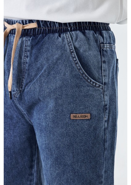 Erkek Baggy Düz Şık Etiket Detaylı Kot Pantolon 713 indirimleri