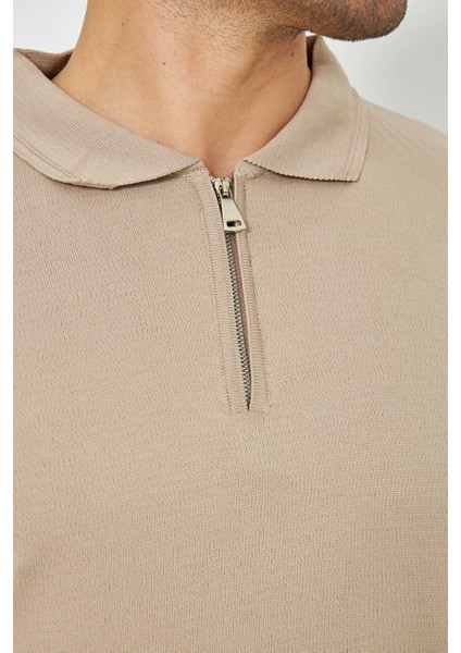 Erkek Yazlık Rahat ve Trend Polo Yaka ve Dikey Fermuarlı Klasik Kısa Kollu Kazak fiyatları