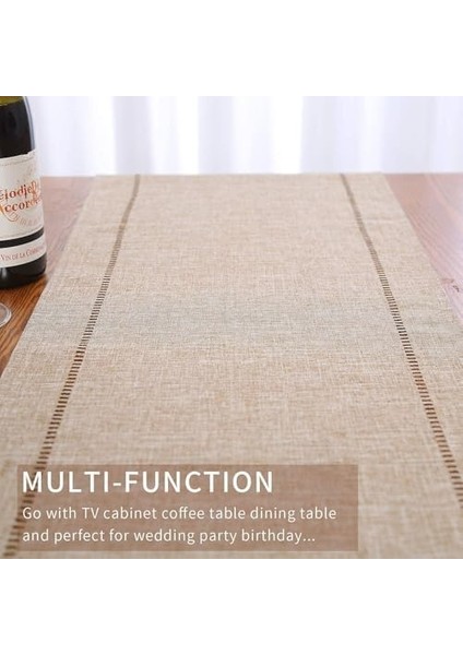 Masa Örtüsü, 32X180CM Dekoratif Masa Örtüsü Çiftlik Evi Stili, Günlük Polyester Masa Örtüsü, Rustik Çiftlik Evi Masa Örtüleri, Günlük Yemek, Düğün Partisi, Ev Dekorasyonu Için (Bej) fiyatları
