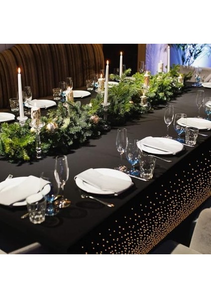 Plastik Masa Örtüleri, Partiler, Mezuniyet, 2&apos;li Paket Siyah ve Altın Nokta Konfeti Dikdörtgen Masalar Için Tek Kullanımlık Parti Masa Örtüleri, Düğün, Doğum Günü Için Suya Dayanıklı Dikdörtge fiyatları