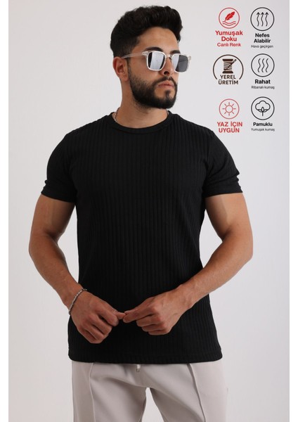 Erkek Fitilli Zinox Kumaş Tişört – Yumuşak Dokulu Basic Tişört fiyatları